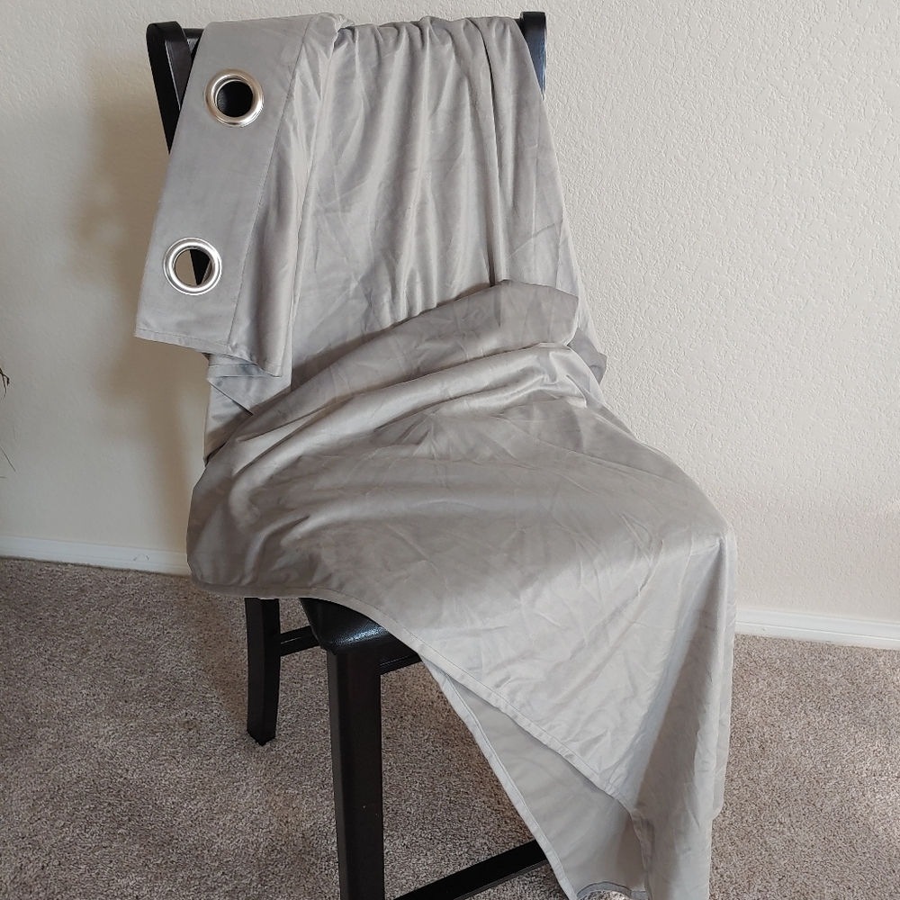 Smoky Grey Quartz Velvet Curtains Set